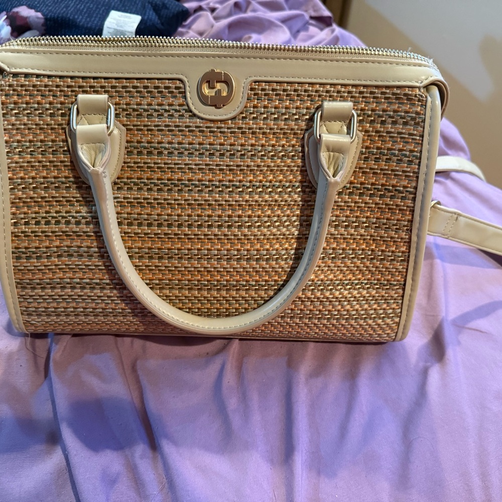 Stylish Tan and Cream Women's Handbag